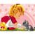 Princesse - Canevas antique 50x65 cm Le repas de minou