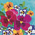 Lot de 4 serviettes en papier découpage collage 33 cm FLEUR PENSEE F 302