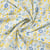 Tissu Seersucker Coton digital Iris esprit Méditerranéen sur fond Blanc