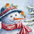 Lot de 4 serviettes en papier découpage collage 33 cm BONHOMME DE NEIGE OISEAU
