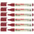 Lot de 6 marqueurs permanents rechargeables EDDING EcoLine 22 - Rouge - Pointe biseautée 1-5 mm