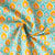 Tissu  Coton imprimé Arty Luka jaune sur fond Vert menthe