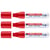 Lot de 3 Marqueurs craie liquide EDDING - Rouge - Pointe biseautée 4-15 mm