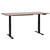 Bureau Électrique Réglable Plateau Bois Foncé et Structure Acier Noir 160 x 72 cm Hauteur Ajustable Assis Debout Pieds Carrés Design Moderne