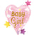 Ballon Aluminium Hélium - Coeur Baby Girl Etoiles 62 cm