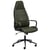 Chaise de Bureau Vert Foncé en Tissu Pivotant Réglable avec Accoudoirs Style Traditionnel Moderne