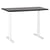 Bureau Électrique Réglable Plateau Noir et Structure Acier Blanc 120 x 72 cm Hauteur Ajustable Assis-Debout Pieds Ronds Design Moderne
