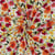 Tissu Viscose stretch Digital Mélodie fleurs Orange sur fond Blanc cassé