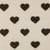 Tissu Moumoute Teddy envers maille Coeurs marrons sur fond Ecru