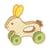 Ecusson thermocollant jouet en bois lapin 4cm x 4cm