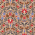 Tissu Coton imprimé Amalia fleurs Rouges et Violettes sur fond Beige nougat - Au mètre