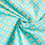 Tissu Coton imprimé Lola strass rétro sur fond Bleu turquoise