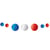 Guirlande disques métallisés - bleu, blanc, rouge - 5m