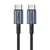 CHOETECH Câble Tressé USB-C vers USB-C PD60W Noir 1,2M