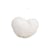Pompon fourrure artificielle cœur 45x 65mm blanc