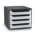 Bloc de classement rangement 4 tiroirs pour Documents First GreenSpirit recyclé Gris clair - CEP