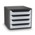 Bloc de classement rangement 4 tiroirs pour Documents First GreenSpirit recyclé Gris clair - CEP
