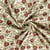 Tissu Double gaze de Coton Angèle fleurs Marron sur fond Ecru