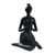 Statuette en Porcelaine Posture du Gardien Noir mat 17 cm - Omsaé