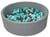 Piscine à balles pour enfant, diamètre env.125 cm, Aire de jeu + 600 balles, gris, turquoise - Velinda