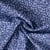 Tissu Popeline de Coton légère imprimé moucheté floral sur fond Bleu indigo