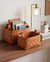 Lot de 2 Paniers de Rangement Marron Doré en Cuir PU Fait Main avec Poignées Boîtes d'Etagères Style Design Retro