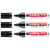 Lot de 3 marqueurs permanents - EDDING - Pointe ronde 3-4 mm - Noir