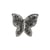 Bouton papillon strass 13mm (Noir)