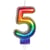 Bougie Arc-en-Ciel Chiffre 5 (8 cm) - Effet Ballon