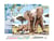 Peinture par Numéro Figured'Art avec Cadre - Amis Eléphant & Girafe - Kit de Loisir Créatif DIY Numéro d'Art - 40x50cm toile tendue sur châssis