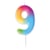 Bougie multicolore - chiffre 9