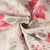 Tissu Toile de Coton  Céleste fleurs de poinsettias sur fond Ecru
