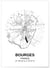 Affiche Carte Bourges | A3 : 29,7x42cm