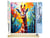 Peinture par Numéro Figured'Art - Girafe Colorée Abstraite - Kit de Loisir Créatif DIY Numéro d'Art Complet - 40x50cm toile roulée + châssis en bois à monter