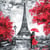 4 serviettes en papier découpage collage 33 cm L AMOUR A PARIS VINTAGE