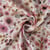 Tissu Double gaze de Coton Isolde fleurs Roses sur fond Blanc - Au mètre