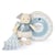 Chien peluche beige avec mouchoir bleu en coton BIO - 22 cm - Doudou et Compagnie