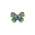 Ecusson thermocollant Papillon vert bleu 4cm x 4,5cm
