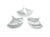 4 Estampes feuille de Ginkgo 22*19mm Argent platine