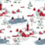 Lot de 4 serviettes en papier découpage collage 33 cm VILLAGE NEIGE ENFANT N 305
