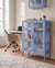 Armoire vitrine Acier Bleu HARLYN  - 90x35x110- Beliani