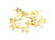 10 Petites breloques fines étoile strié 12.5*10mm laiton plaqué or 24K