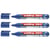 Lot de 3 marqueurs pour tableaux blancs effaçables - EDDING - Pointe ronde 1,5-3 mm - Bleu
