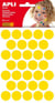 P. 6F GOMMETTES ROND DIAM 20MM JAUNE