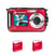 AGFAPHOTO Realishot WP8000 + 2 Batteries - Appareil Photo Numérique Étanche, 3m/10, 24 MP, Vidéo Full HD, Double écran LCD, Zoom Digital 16x, Stabilisateur Numérique - Rouge