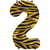 Ballon Aluminium Hélium Tigre Chiffre 2 - 86 cm