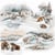 4 serviettes en papier découpage collage 33 cm ANIMAUX NATURE HIVER NEIGE ASS 204