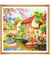 Kit de Point de Croix Extra Large Maison - 50 x 50 cm – Trimits - Kit Broderie Extra-Large Idéal pour les Passionnés JARDIN