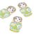 Lot de 3 boutons en bois poupée russe jaune et bleu 30mm