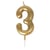 Bougie or - chiffre 3